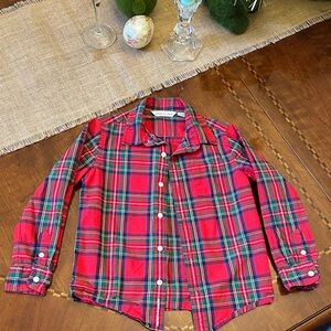 Cat & Jack Red and Green Plaid Button-Down Shirt